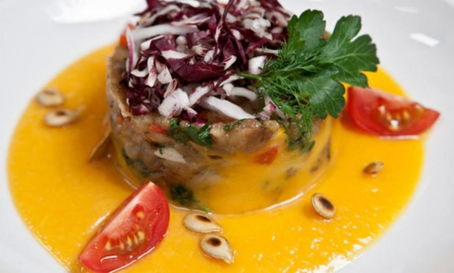 Рецепт баклажанная икра на тыквенном пюре