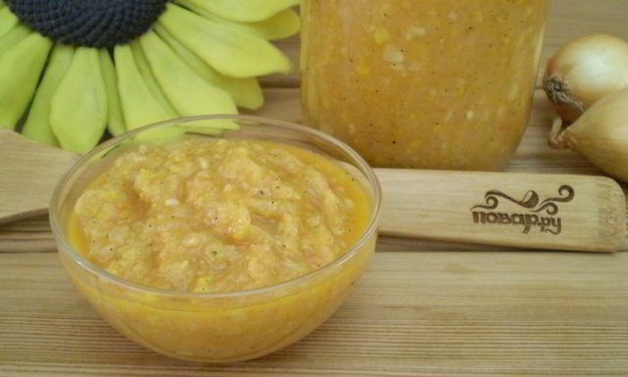 Рецепт кабачковая икра с майонезом и луком