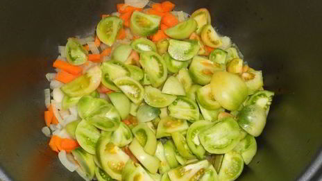 овощная икра с зелеными помидорами в мультиварке