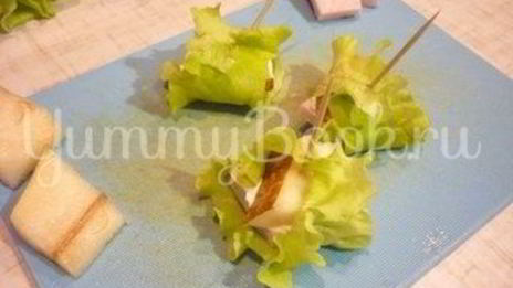 изящные канапе с грушей, ветчиной и сыром