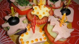 Канапе для детского дня рождения