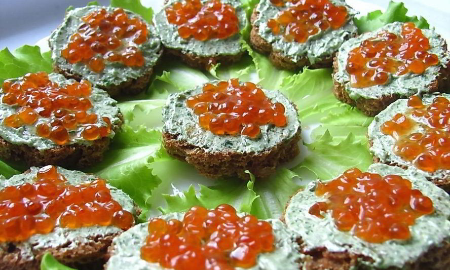 Рецепт канапе к шампанскому