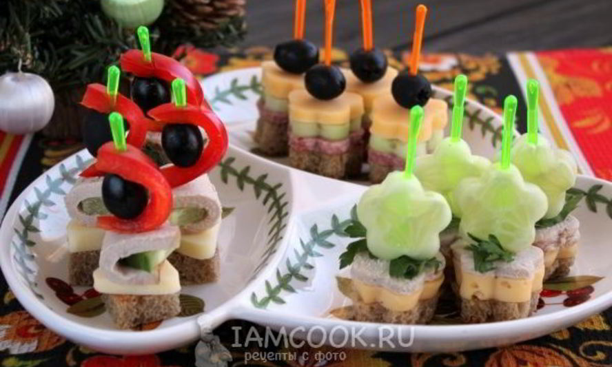 Рецепт канапе праздничное ассорти
