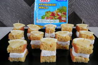 Канапе с крабовым маршмеллоу