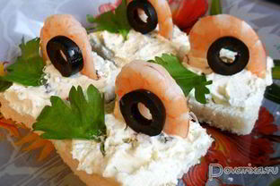 Канапе с креветками