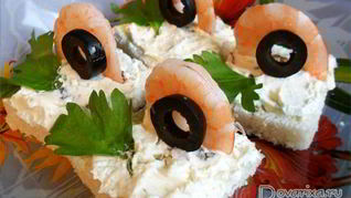 Канапе с креветками