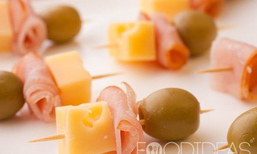 Рецепт канапе с сыром и ветчиной