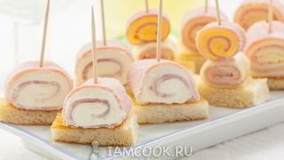 Канапе с ветчиной и сыром