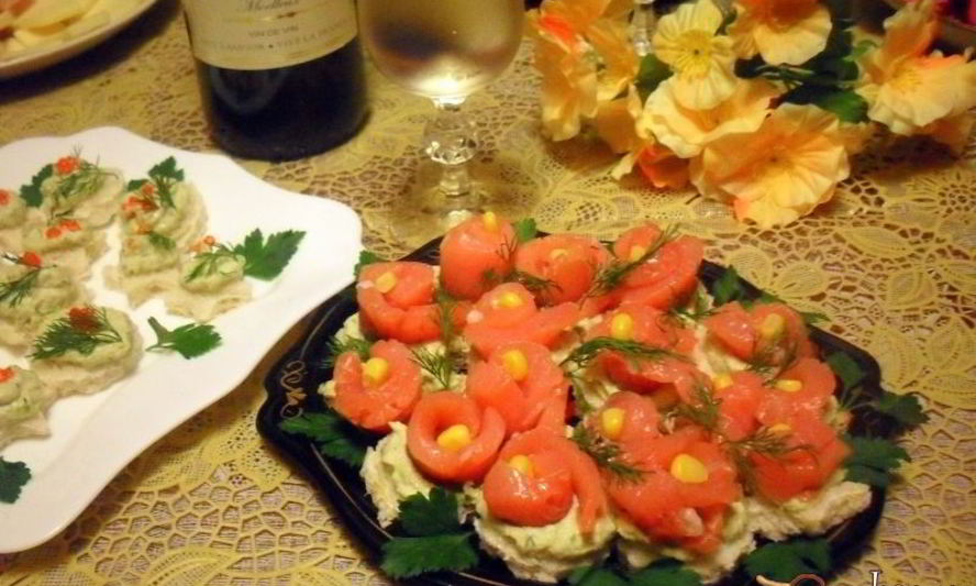 Рецепт праздничные канапе цветы для тебя