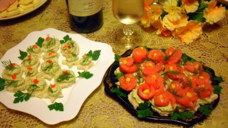 праздничные канапе цветы для тебя