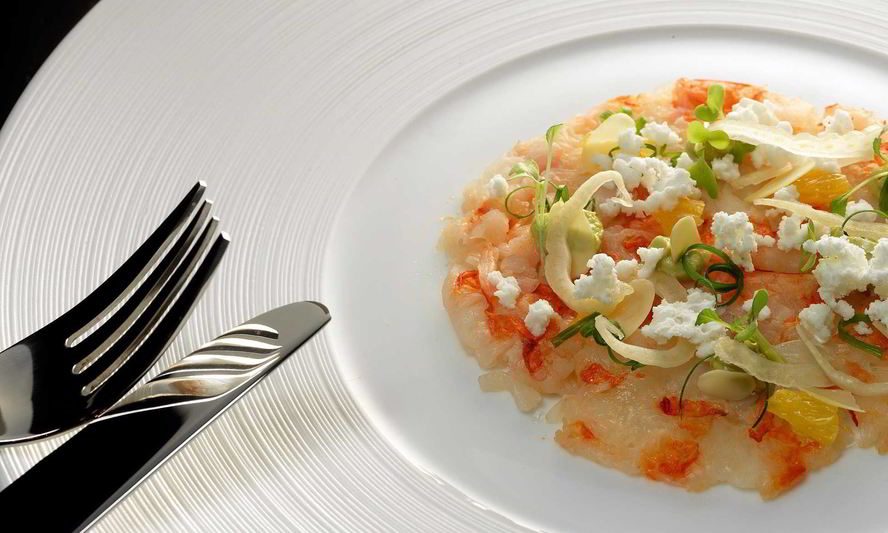 Рецепт карпаччо из креветок с мороженым из йогурта