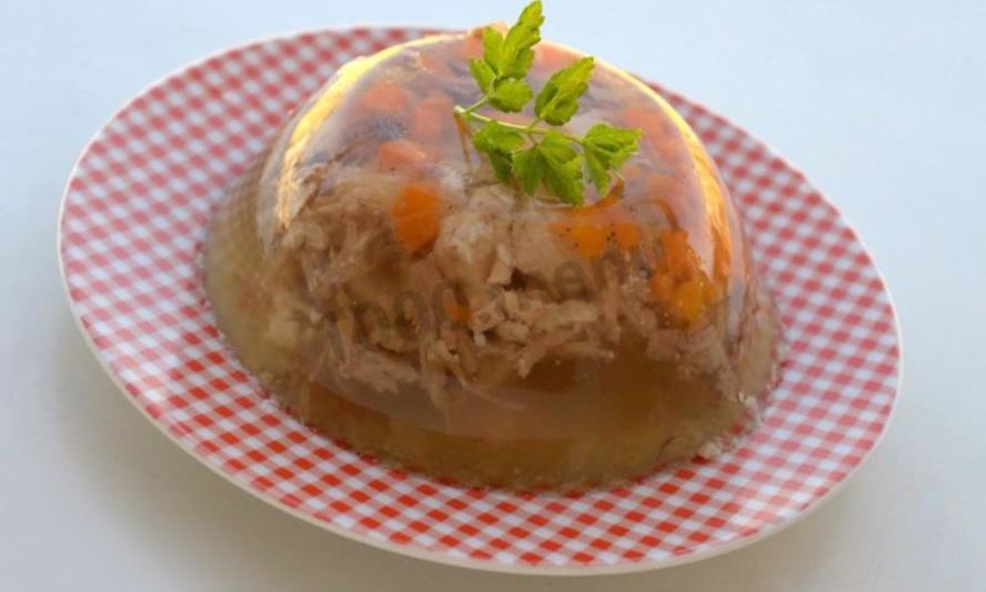 Рецепт студень холодец из курицы с желатином