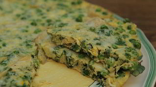 Фриттата с артишоками и зеленым горошком