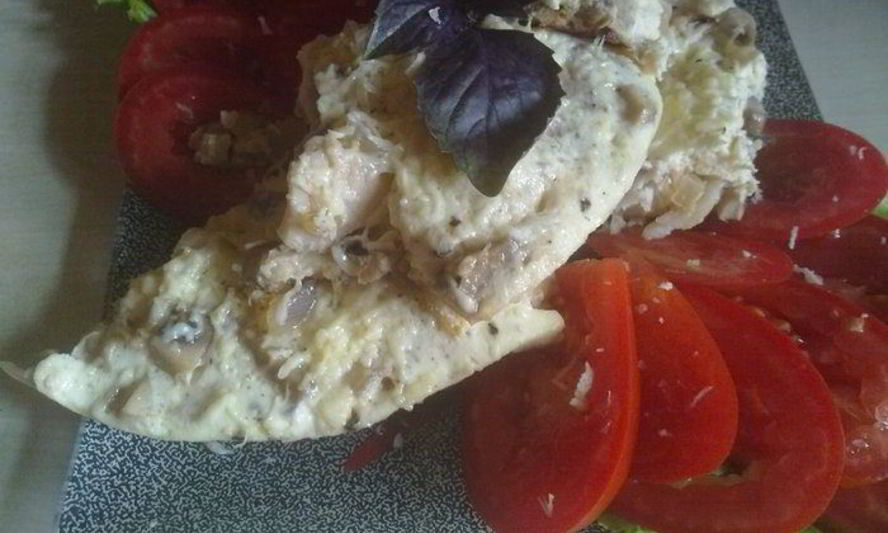 Рецепт фриттата с тилапией и грибами