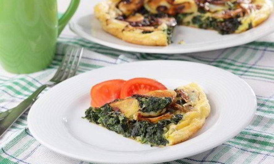 Рецепт фриттата со шпинатом, луком и картофелем