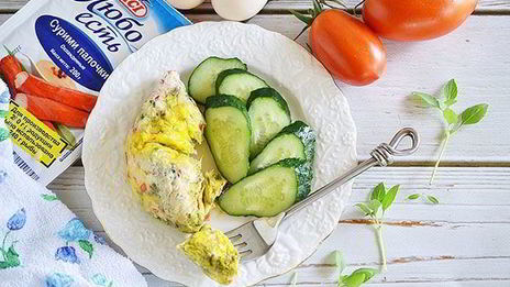 крабовый омлет в пакете