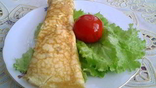 Омлет фаршированный с помидорами и перцем