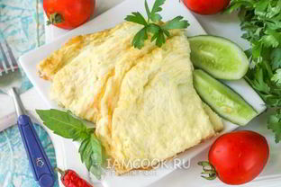 Воздушный омлет на сковороде