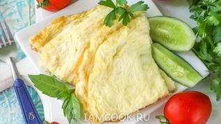 Воздушный омлет на сковороде