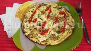 Жаренный омлет с капустой