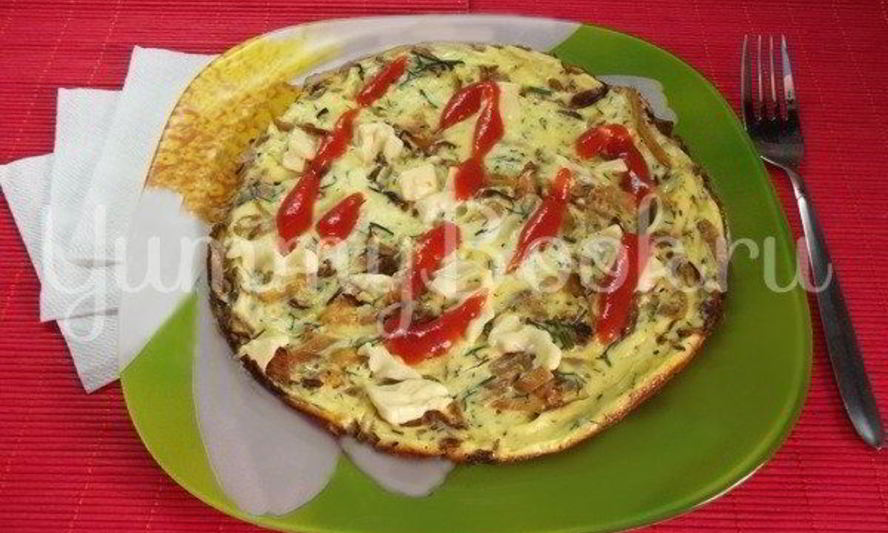 Рецепт жаренный омлет с капустой