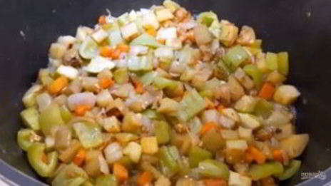 овощное соте с кабачком и баклажаном