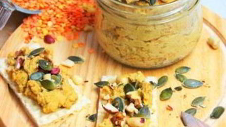 паштет из чечевицы, моркови и орехов