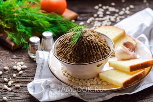 Паштет из фасоли с сушеными грибами
