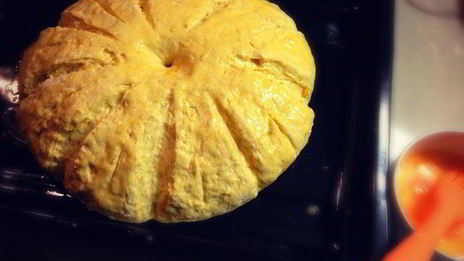 паштет из куриной печени с тыквой и шампиньонами на тыквенном хлебе