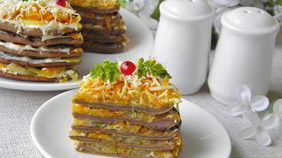 Печеночный торт из куриной печени