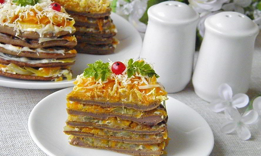Рецепт печеночный торт из куриной печени