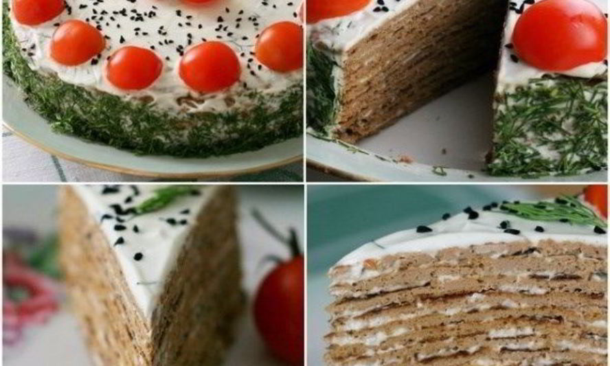 Рецепт печеночный торт со сметанным соусом