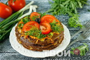 Торт из говяжьей печени