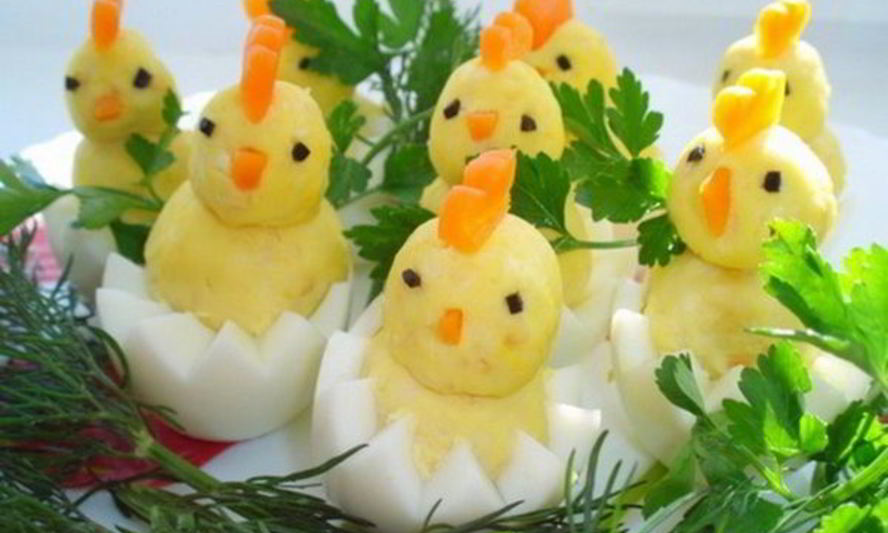 Рецепт простая закуска цыплята в яйце