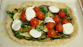 Рисовая кростата с запеченными овощами