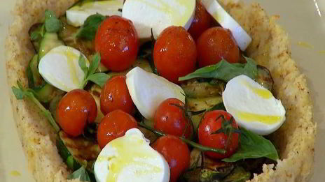 рисовая кростата с запеченными овощами