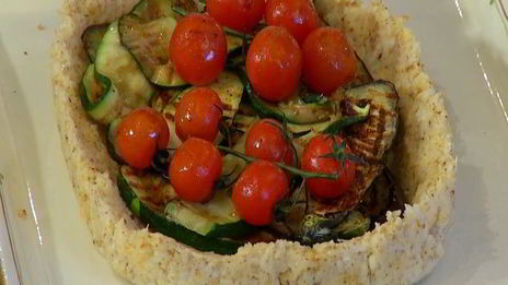 рисовая кростата с запеченными овощами