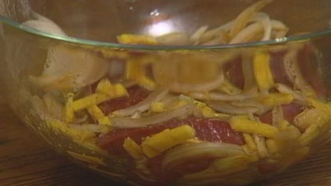 рисовая вермишель с маринованной говядиной