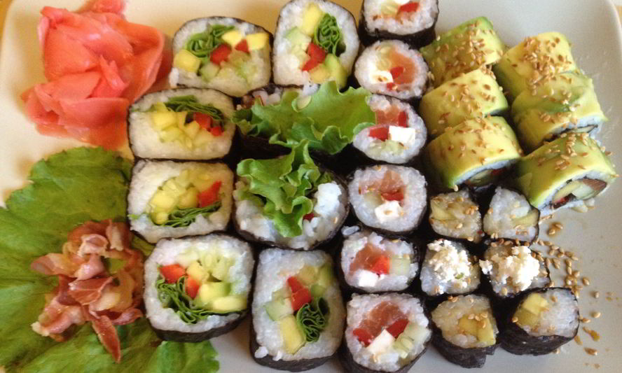 Рецепт овощной ролл с манго