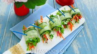 Овощные роллы с огурцом и авокадо