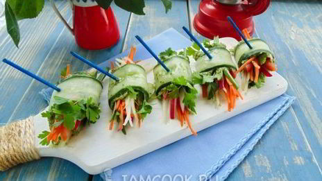 овощные роллы с огурцом и авокадо