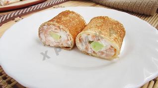 Роллы из блинов с начинкой