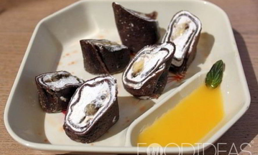 Рецепт роллы из шоколадных блинов