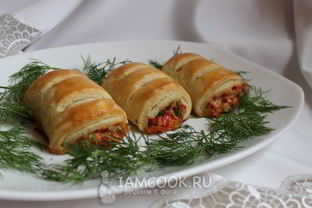 Роллы из теста с тунцом