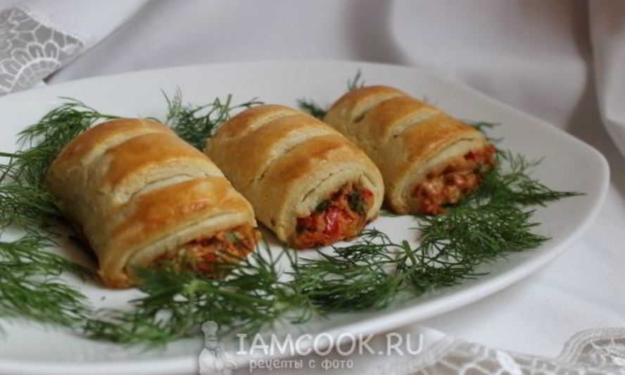 Рецепт роллы из теста с тунцом