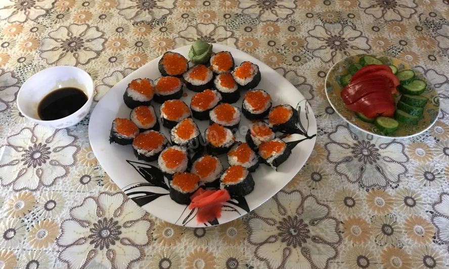 Рецепт роллы с красной икрой