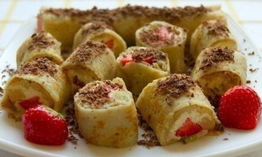 Рецепт сладкие роллы с начинкой из творога и фруктов