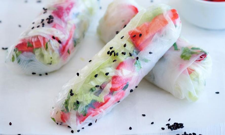 Рецепт спринг-роллы с клубникой