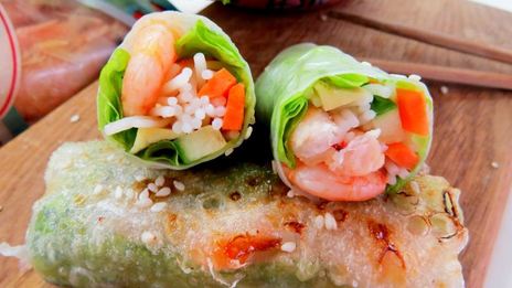 спринг-роллы с креветками