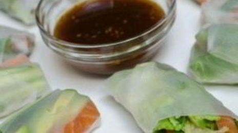 спринг-роллы с лососем